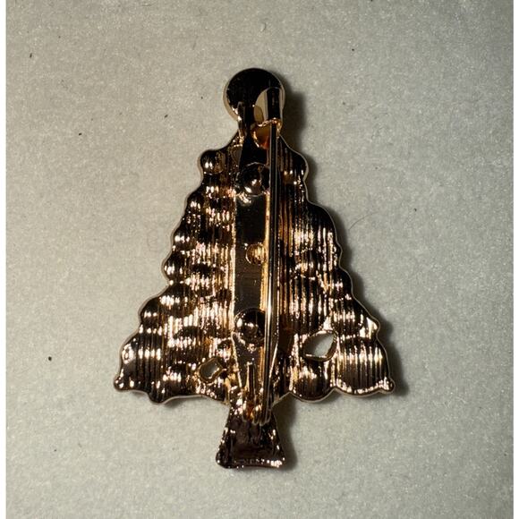 NWT Fashion Goldtone Pearl Christmas Tree Brooch Pin - Picture 3 of 3